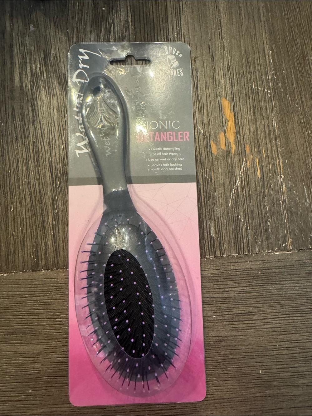Wet n Dry Ionic Detangler Hair Brush - Black and Pink
